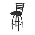 410 Jackie 25 Swivel Counter Stool with Black Wrinkle Finish and Canter Espresso Seat