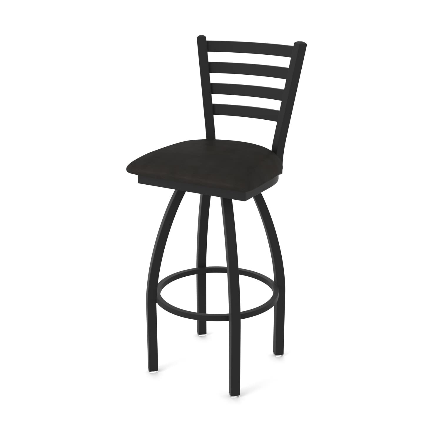 410 Jackie 25 Swivel Counter Stool with Black Wrinkle Finish and Canter Espresso Seat