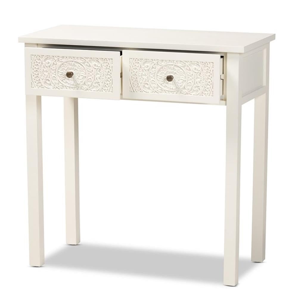 Baxton Studio Lambert Classic and Traditional White Finished Wood 2-Drawer Console Table