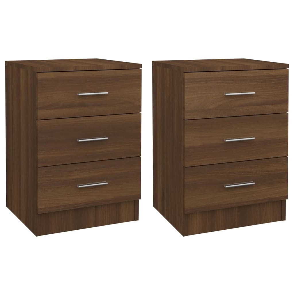 vidaXL Bedside Cabinets 2 pcs Brown Oak 15&quot;x13.8&quot;x22&quot; Engineered Wood