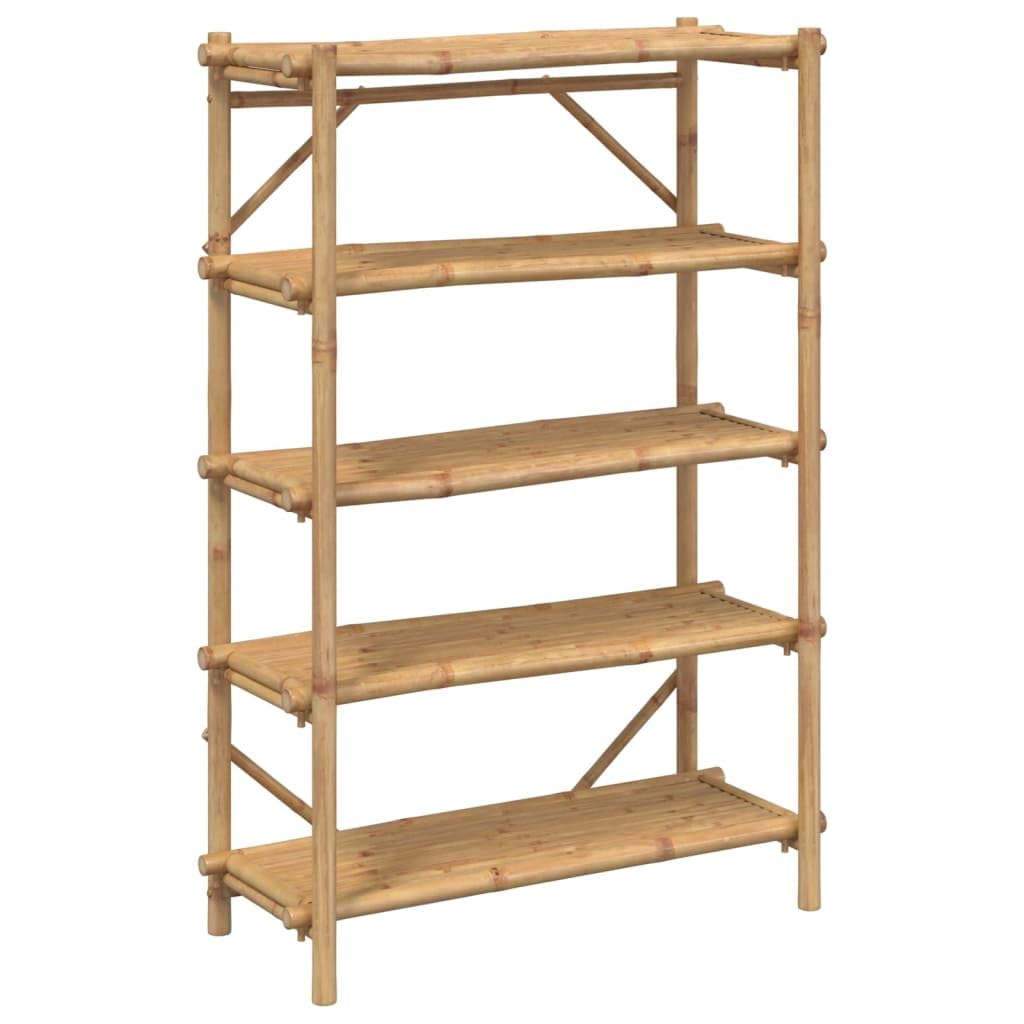 vidaXL 5-Layer Bamboo Shelf - Floating Storage Display Bookshelf - Living Room/Office Furniture - 39.4&quot;x15.7&quot;x59.1&quot;