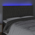 Vidaxl Led Headboard Home Indoor Bedroom Bed Accessory Upholstered Bed Header Furniture With Led Dark Gray 78.7"X2.8"X46.5"/50.4" Velvet
