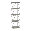 Furinno Besi 5-Tier Industrial Multipurpose Shelf Display Rack with Metal Frame, Narrow, Finn Oak