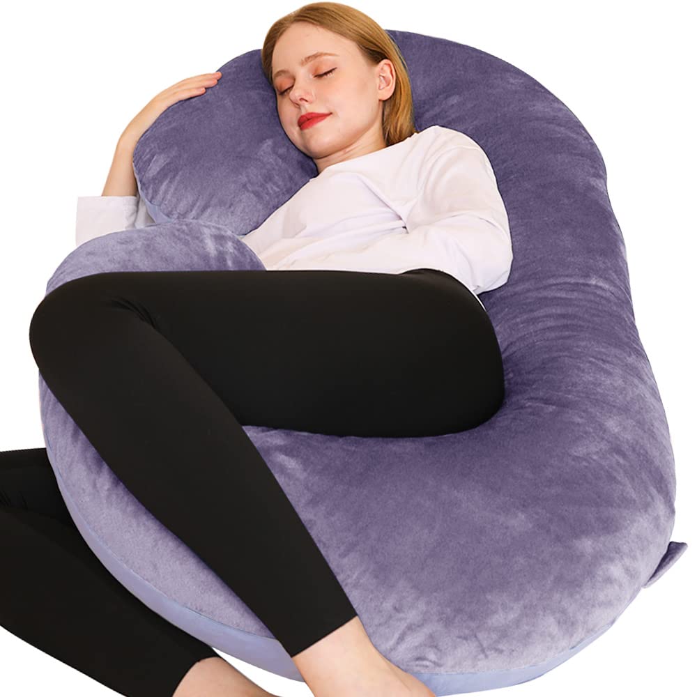 Chilling Home Pregnancy Pillows, C Shaped Full Body Pillow Maternity Pillow For Women 55 Inch, Pregnancy Pillows For Sleeping Pr