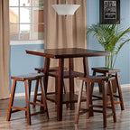 Ergode Wood Perrone High Table Set | Expandable Dining Solution | 2 Stools | Walnut Finish | Space-Saving | 160lbs Weight Limit (94548-VV)