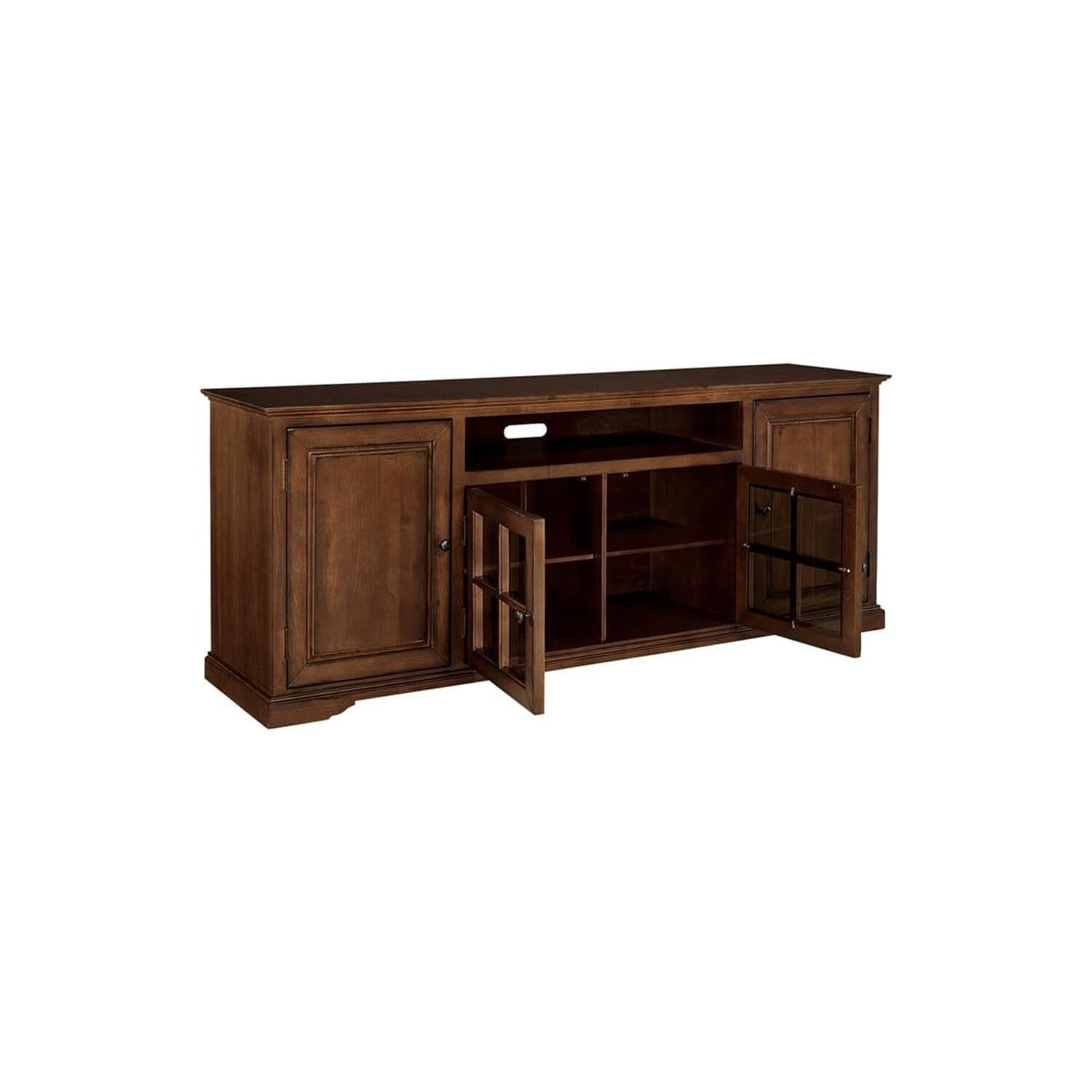 Progressive Furniture Hamilton Wood 82 Inch Tv Console In Auburn Cherry
