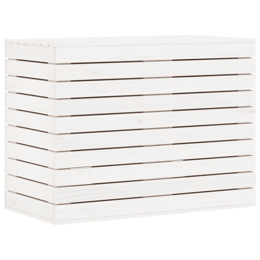 vidaXL Laundry Basket, White Solid Pine, 88.5 x 44 x 66 cm, 832320