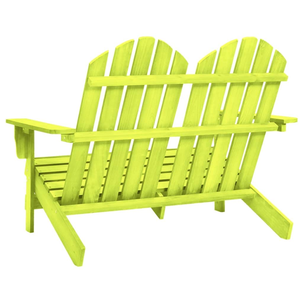 vidaXL 2-Seater Patio Adirondack Chair - Solid Fir Wood, Weather Resistant, Ergonomic, Comfortable, Green