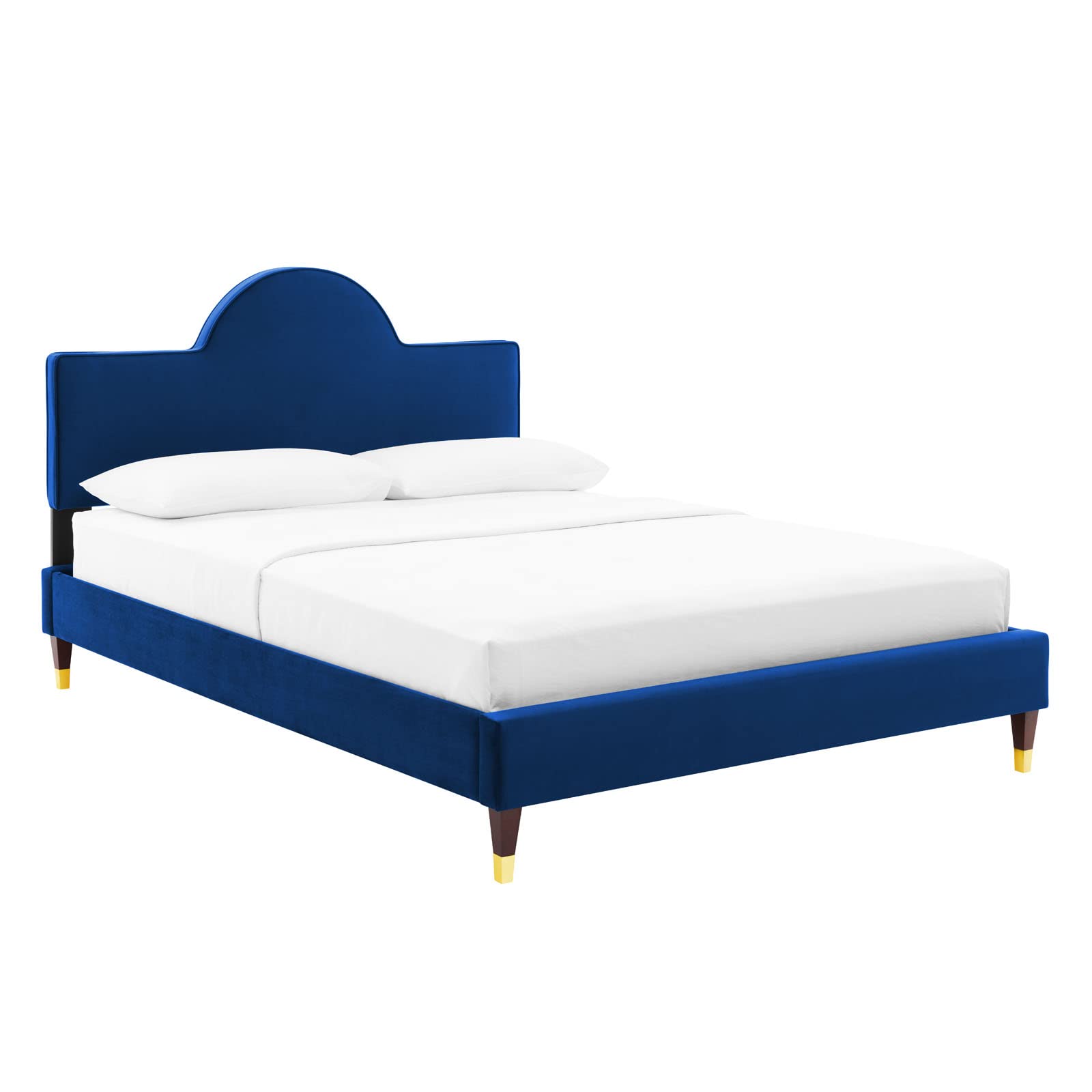 Modway Aurora Performance Velvet Queen Bed, Navy