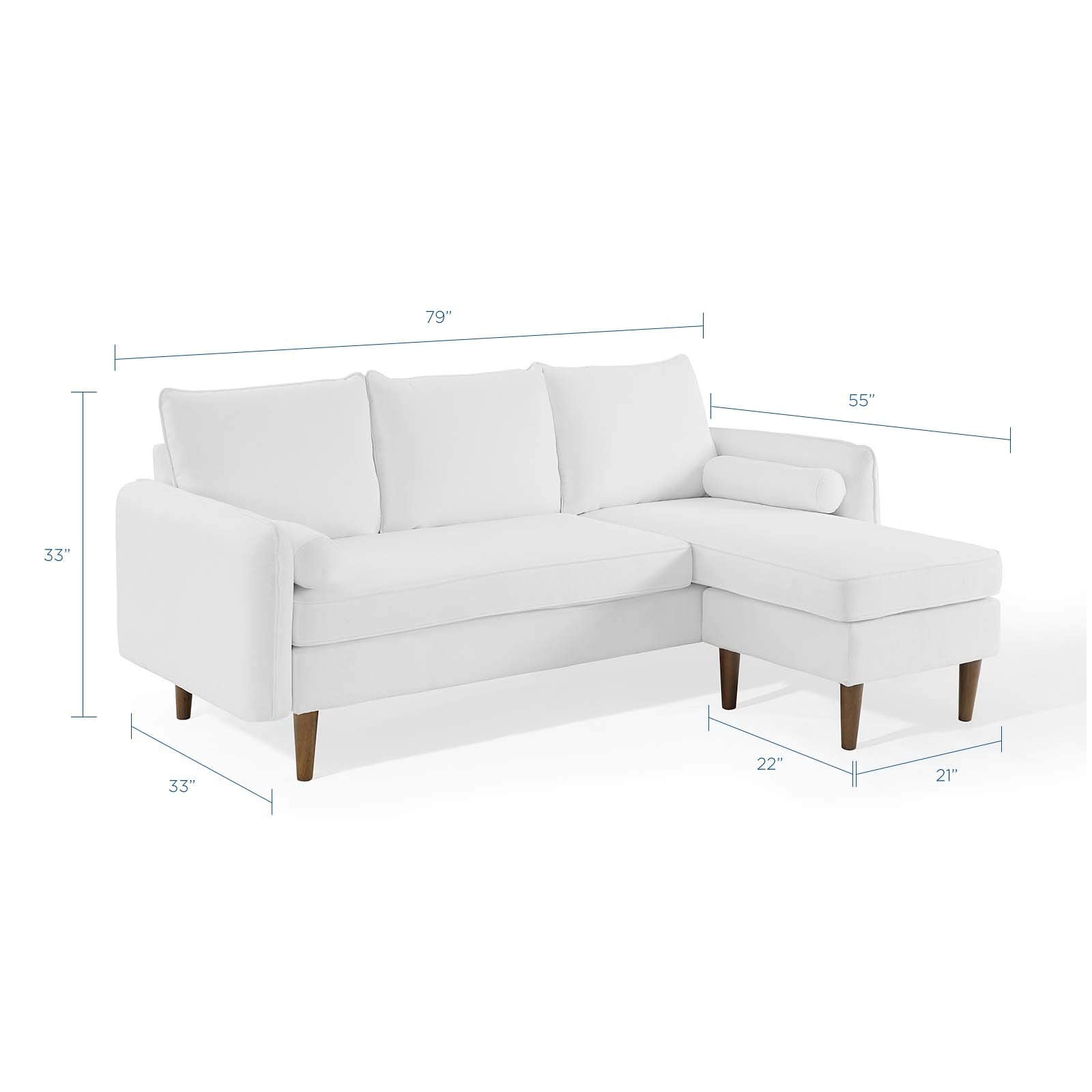 Modway Revive Sofas, White, Right Or Left Sectional Sofa