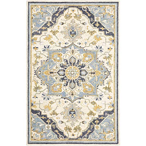 HomeRoots 10'X13' Blue and Ivory Bohemian Rug