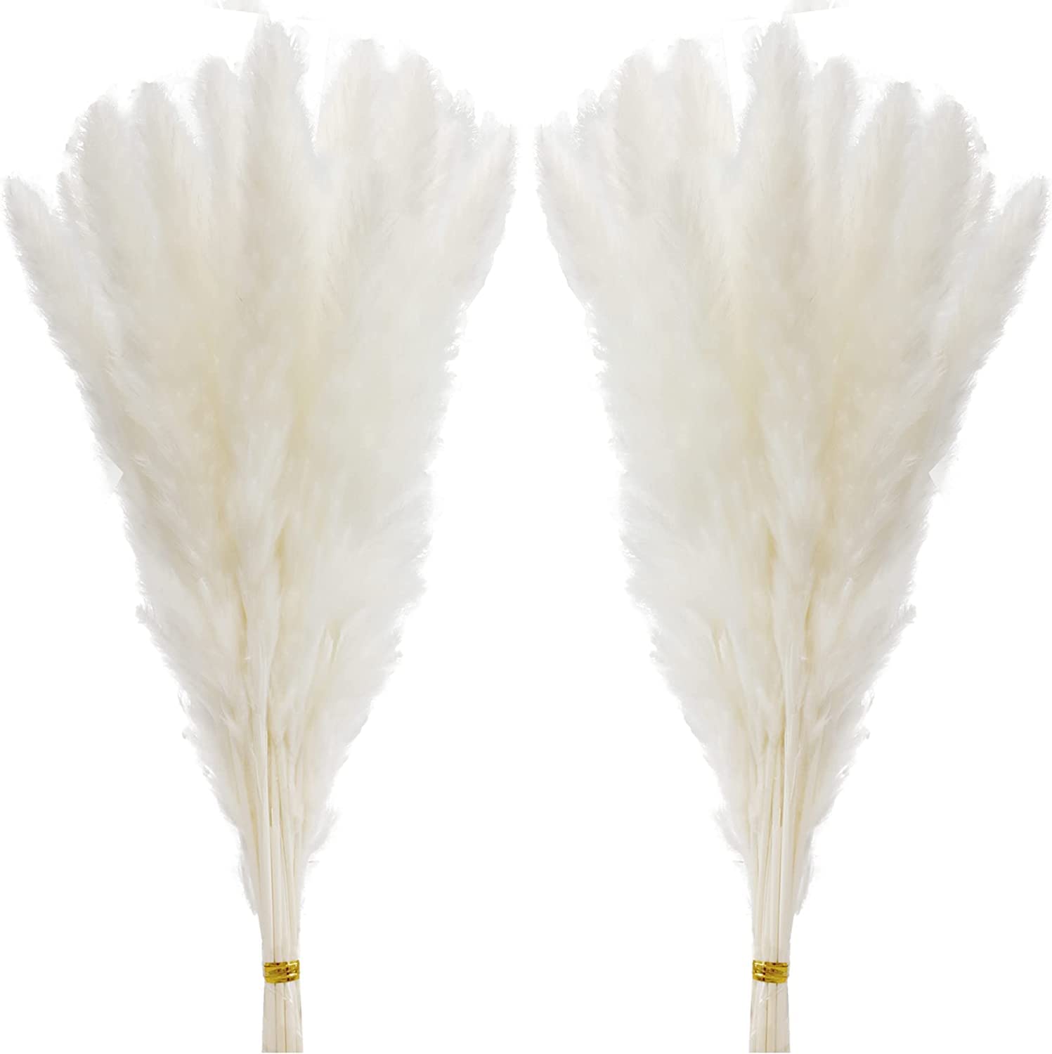 60 Pcs White Pampas Grass ,17 inch/45 cm Natural Dried Pampas Grass Branches Decor for Home Kitchen Garden Party Photographing F