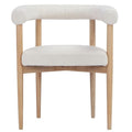 Pangea Home Bloom Arm Chair Boucle Fabric White