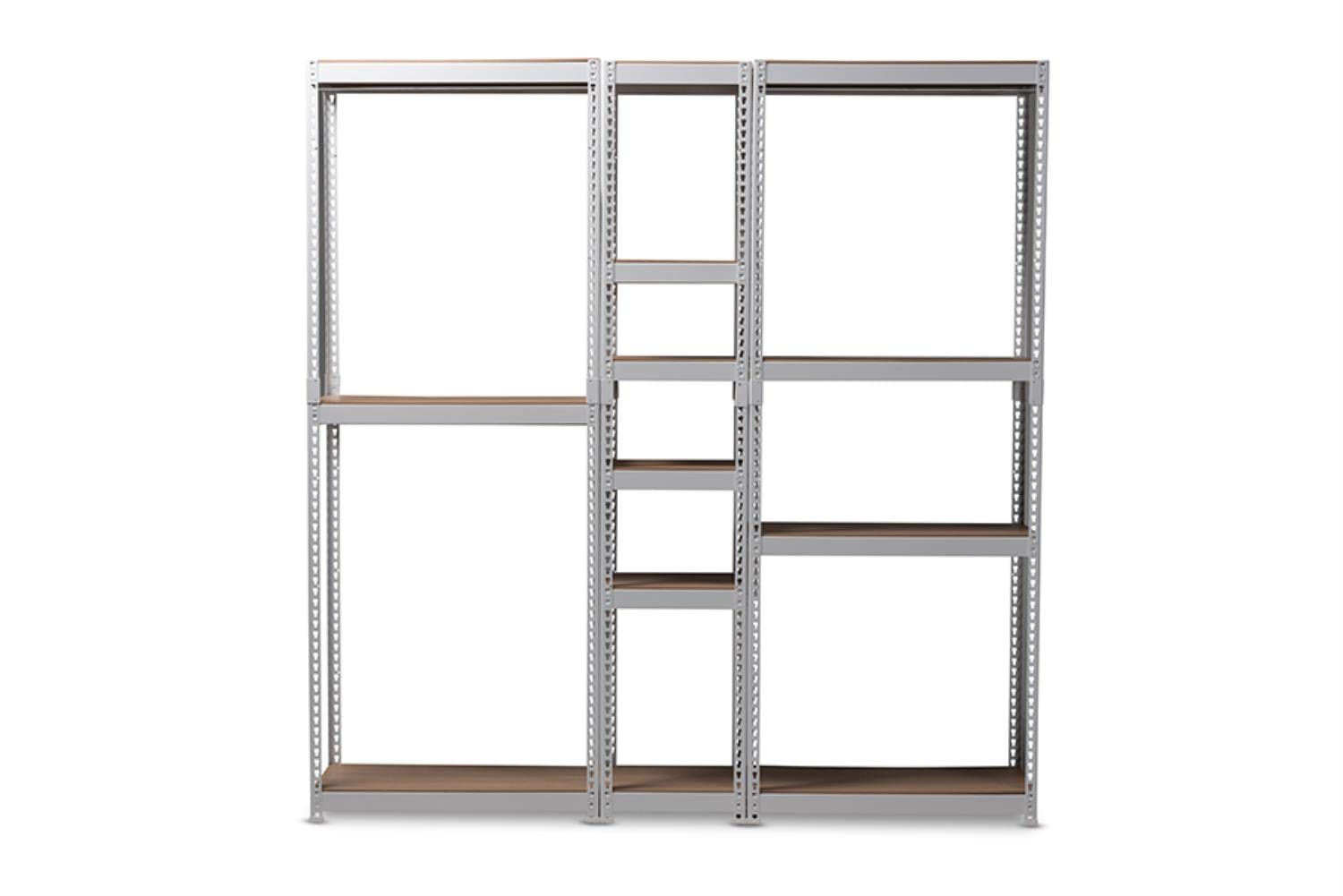 Baxton Studio Gavin Modern and Contemporary White Metal 10-Shelf Closet Storage Racking Organizer