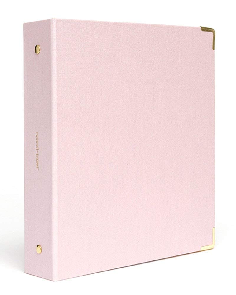 Russell+Hazel Bookcloth Mini 3-Ring Binder, Peony, 8    By 9