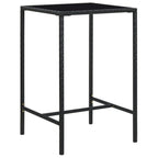 vidaXL Patio Bar Table, Outdoor Pub Table with Glass Top, Bistro Table, Counter Height Table for Balcony Porch Garden Deck Backy