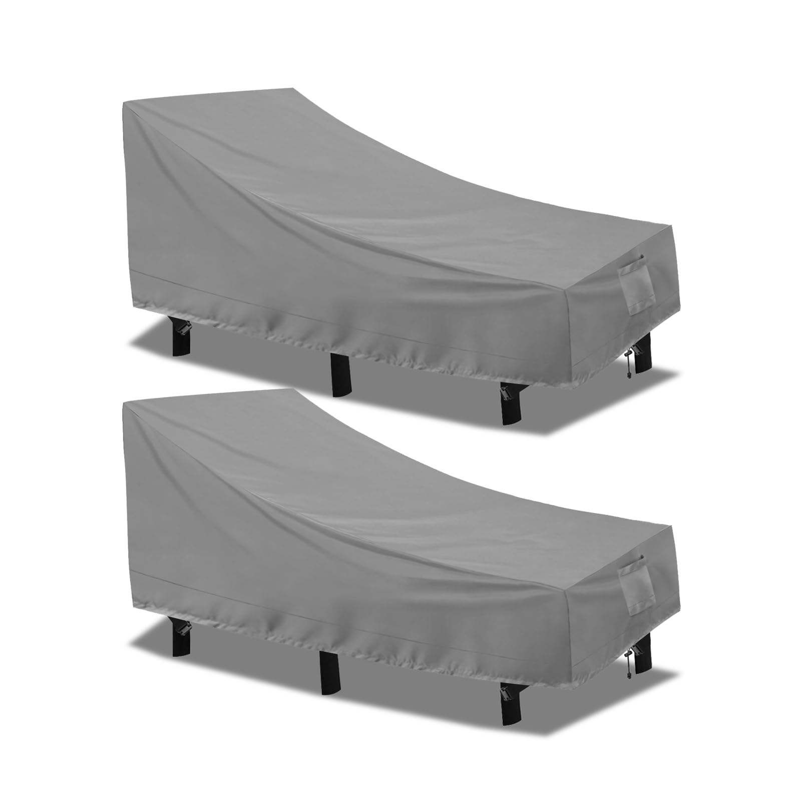 Purefit Outdoor Chaise Lounge Cover, Lounge Chair Covers Waterproof Patio Furniture Lounge Chair Cover, Uv Resistant & Weatherproof, 2 Pack, 78'L X 35.5'W X 33'H Inches, Gray