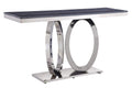 Acme Furniture Zasir Sofa Table, Gray Printed Faux Marble & Mirrored Silver Finish