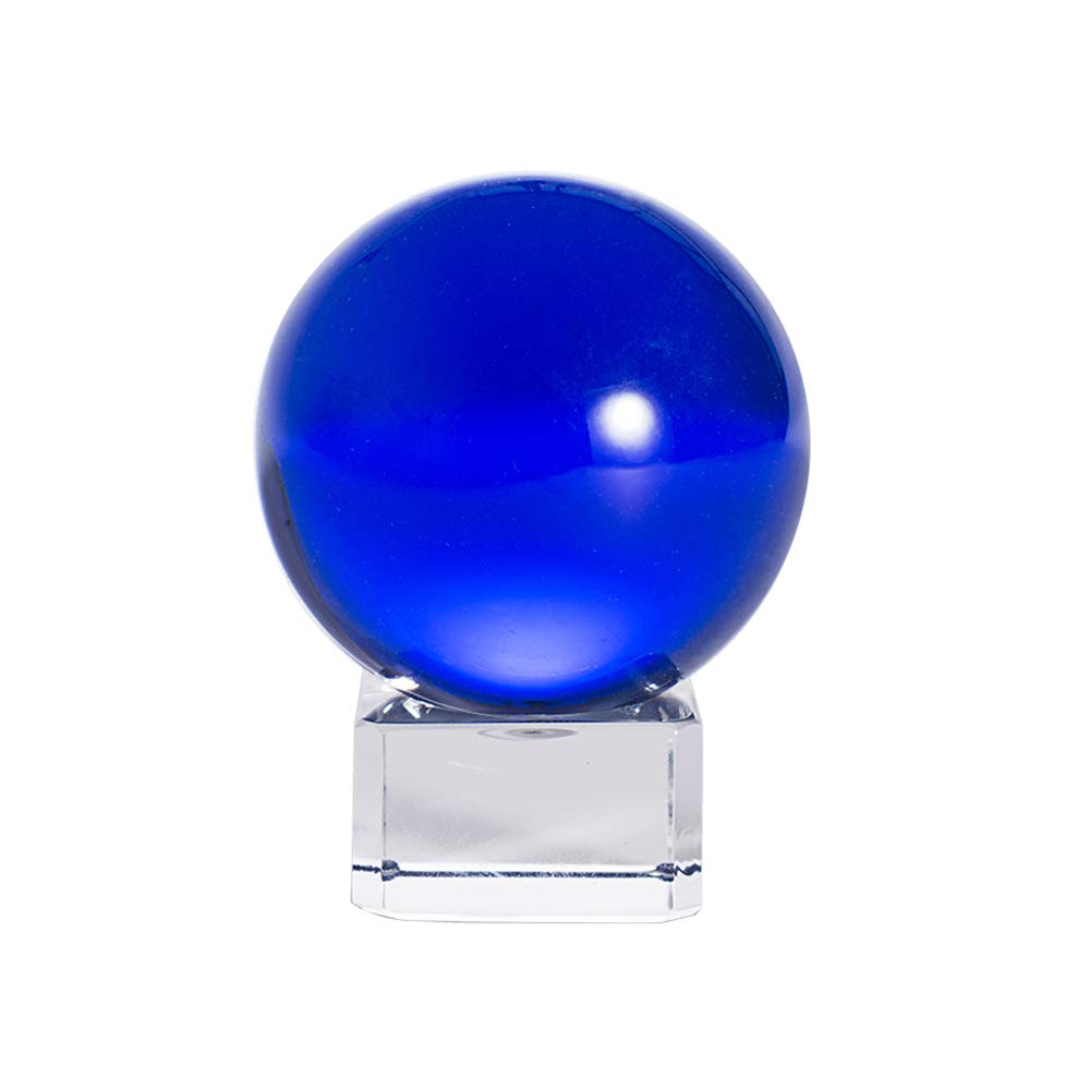 LONGWIN 50mm(2 inch) K9 Solid Crystal Ball with Free Stand Suncatcher (Blue)