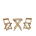 Linon Rockport Brown 3 Piece Square Table Set - Color:Brown Oil Brown Oil