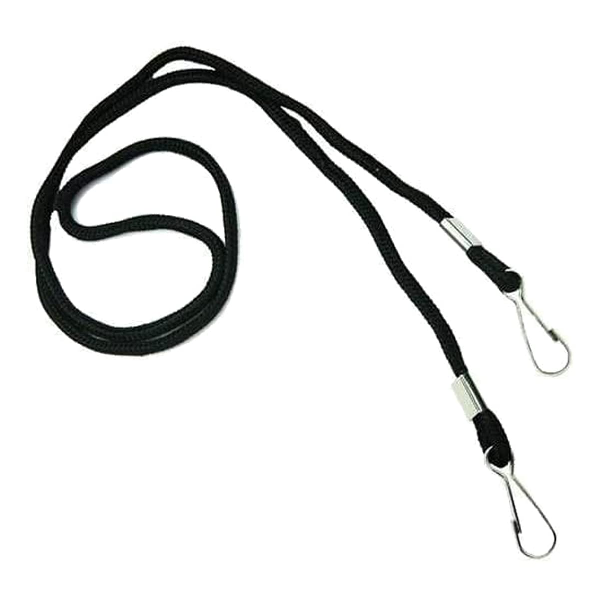 Black Round Open Ended Lanyard With Two Clips By Specialist Id, Sold Individually