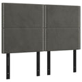 Vidaxl 4-Piece Headboard Set, Dark Gray Velvet, Engineered Wood Solid Larch Wood Construction, Foam Filled, Easy Fit For Any Bedroom.