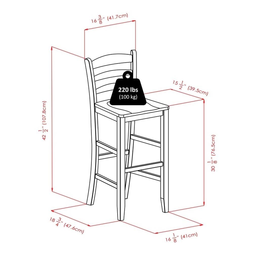Winsome Parkland Dining, 4 Bar Stools, Walnut