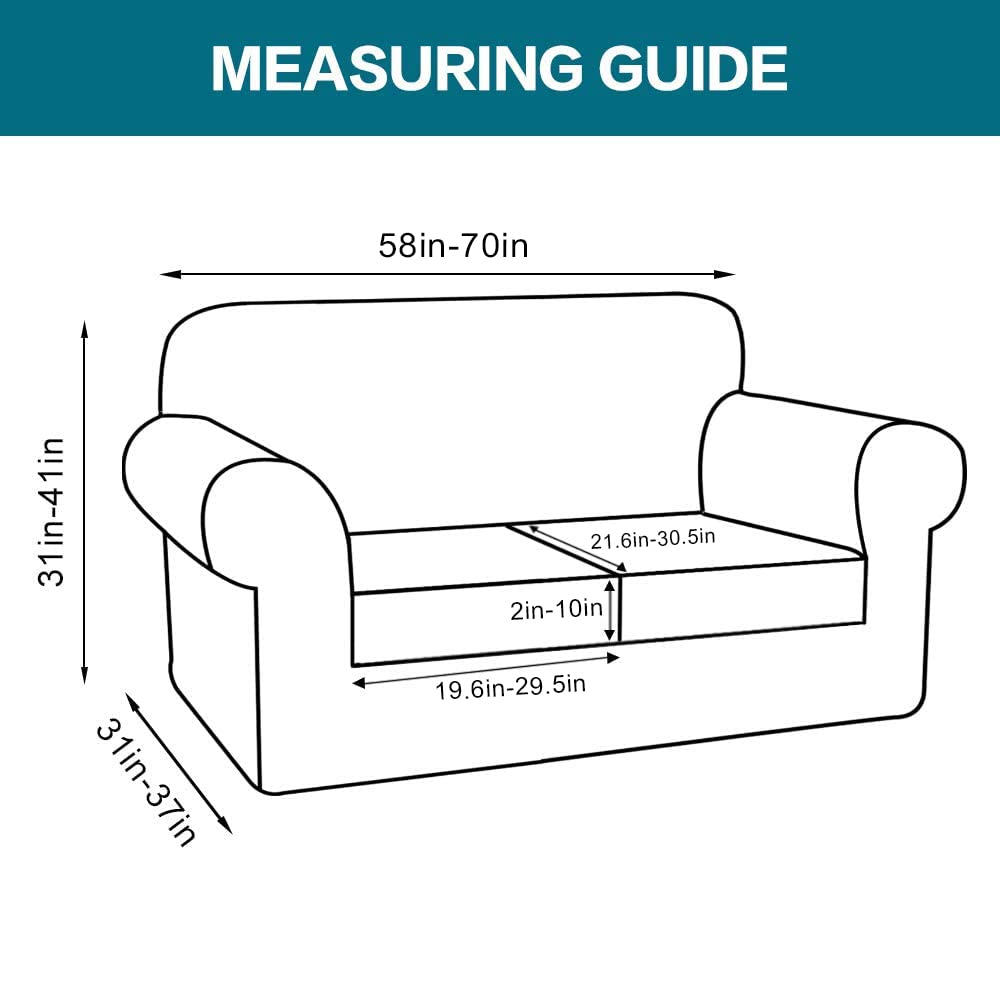 3 Piece Sofa Covers For 2 Cushion Couch Sofa Slipcover Soft Couch Cover For Dogs-Washable Sofa Furniture Covers With 2 Individual Cushion Covers, Feature Thick Jacquard Fabric (Loveseat, Taupe)