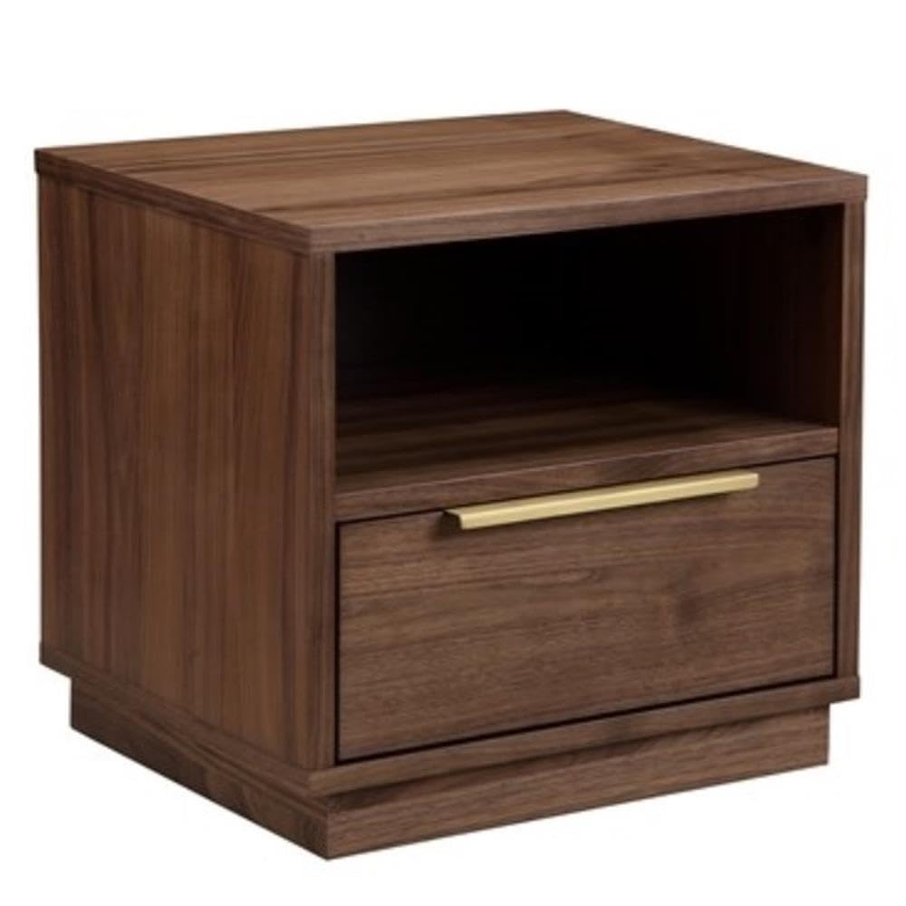 Pangea Home Brad Night Stand Walnut Wood