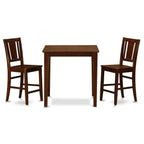 East West Furniture Vernon 3 Piece Counter Height Set Contains a Square Wooden Table and 2 Kitchen Dining Chairs, 36x36 Inch, VNBU3-MAH-W