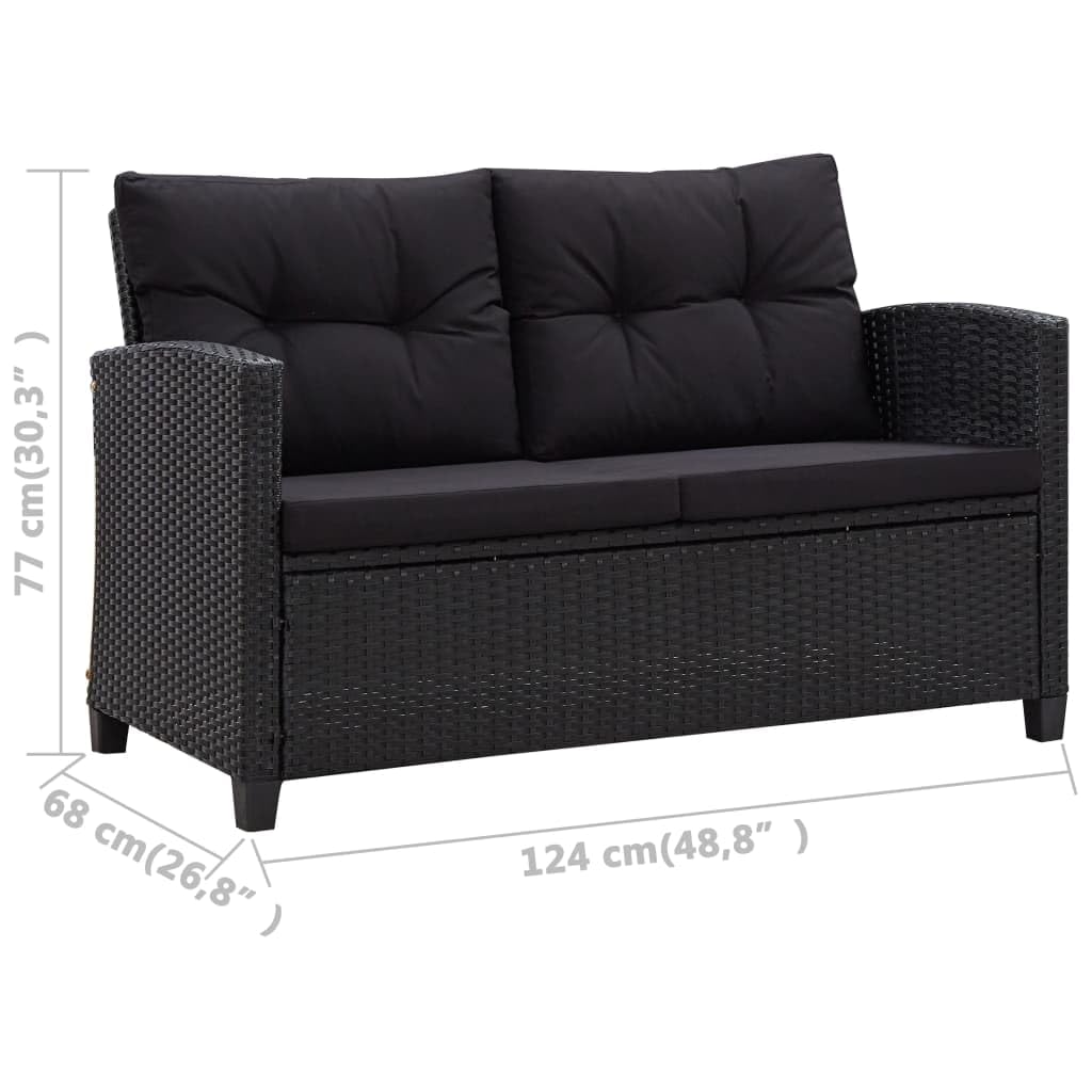 vidaXL 8 Piece Garden Lounge Set with Cushions Poly Rattan - Thumbnail 2