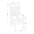 East West Furniture NFC-OAK-W Norfolk Dining Chairs - Slat Back Wooden Seat Chairs, Set of 2, Oak