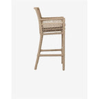 Kosas Home Brisbane 31" Olefin & Aluminum Bar Stool in Natural Brown