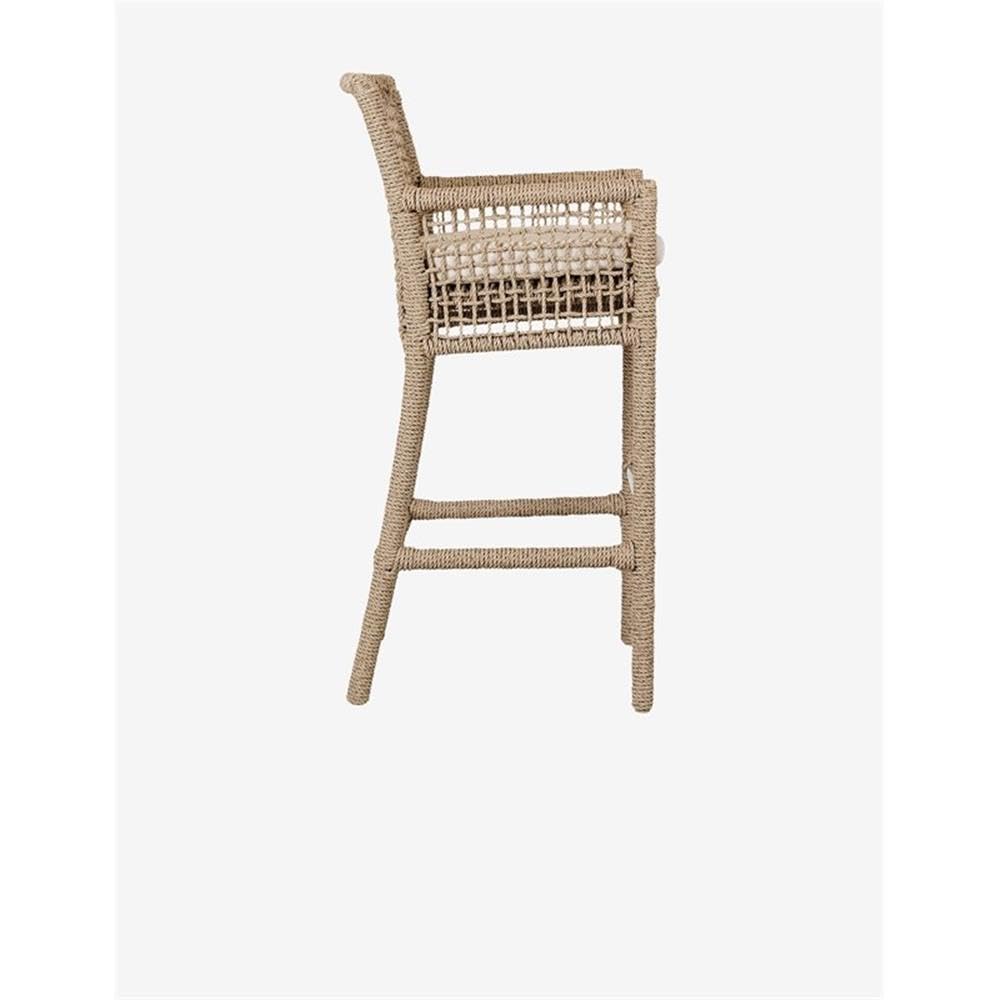Kosas Home Brisbane 31" Olefin & Aluminum Bar Stool in Natural Brown