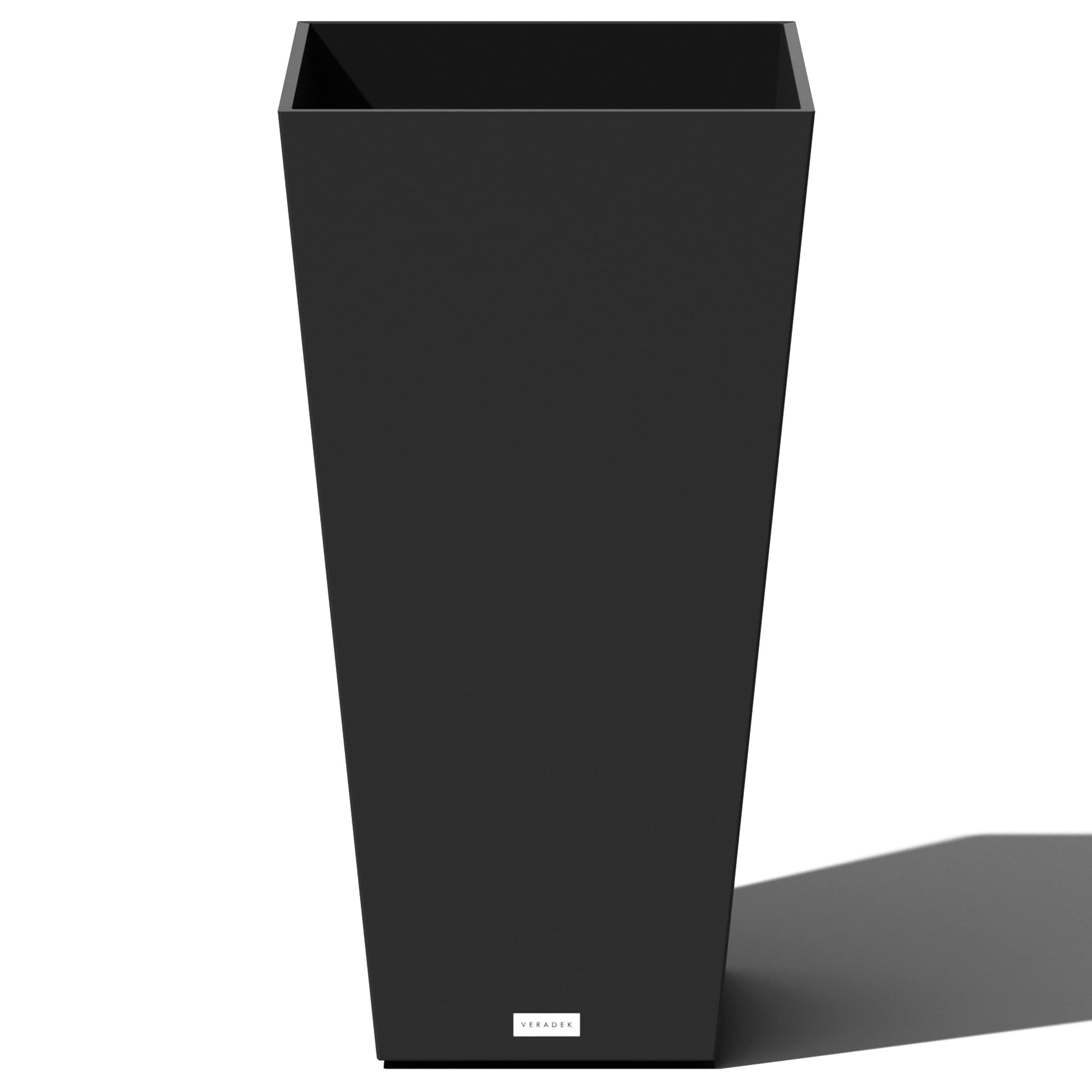 Veradek V-Resin Indoor/Outdoor Taper Planter (30 Inch, Black)