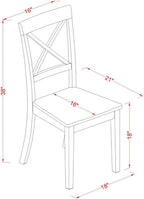 Lynfield  Dining  Chair  with  Faux  Leather  Upholstered  Seat  in  Cappuccino  Finish   Set  of  2-New