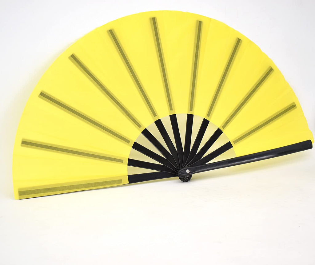 Honshen Folding Fan Performance Fan Nylon-Cloth Fan 13 Inch (Yellow)
