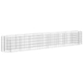 vidaXL Gabion Raised Bed, Weather- Galvanized Iron Material, Garden and Patio Flower Border, Durability and Easy Assembly, Silve