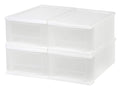 IRIS USA 7 Qt. Plastic Stackable Storage Drawers, Small, 4 Pack, Multi-Purpose Bins for Bedroom, Bathroom, Closet, Craft Room, G