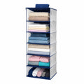Elmaa 6 Shelf Hanging Closet Organizer For Clothes Storage | Foldable Wardrobe Hanging Shelves For Sweaters, Saree, Jeans, TShi