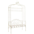 vidaXL Garden Bench 48" Iron Antique White
