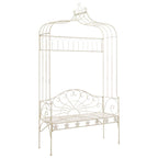 vidaXL Garden Bench 48" Iron Antique White