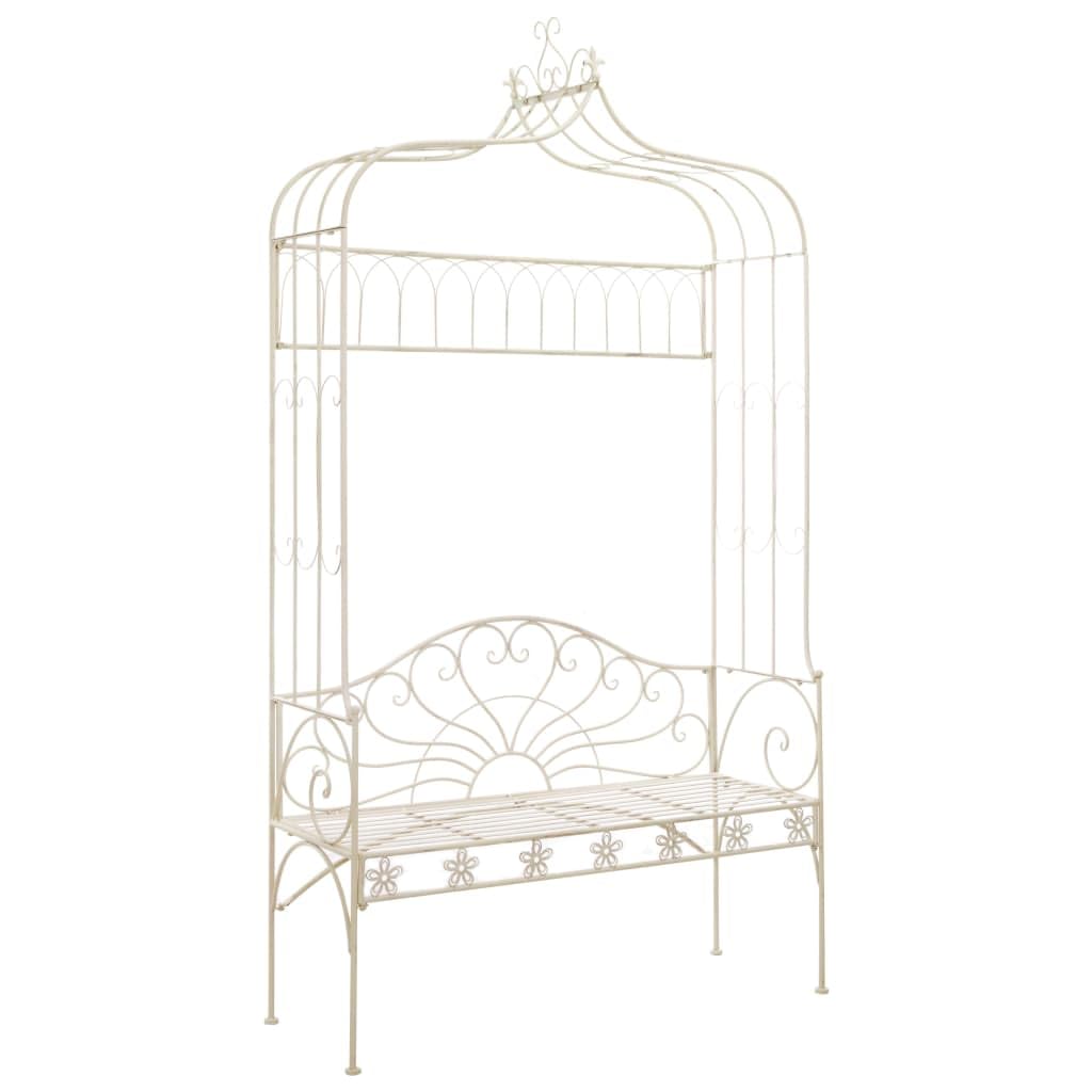 vidaXL Garden Bench 48" Iron Antique White