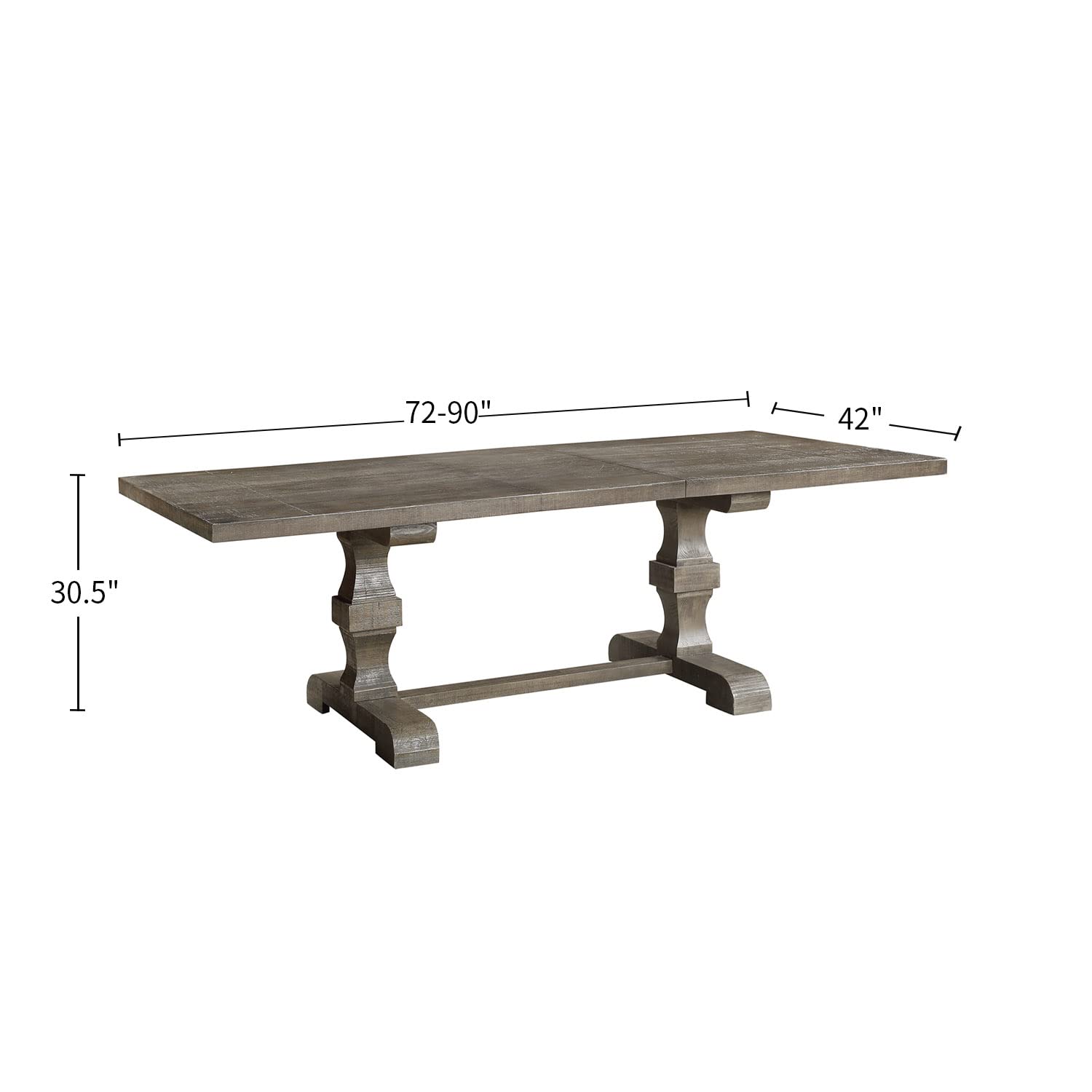 ACME Furniture Rectangular Dining Table, Salvage Gray