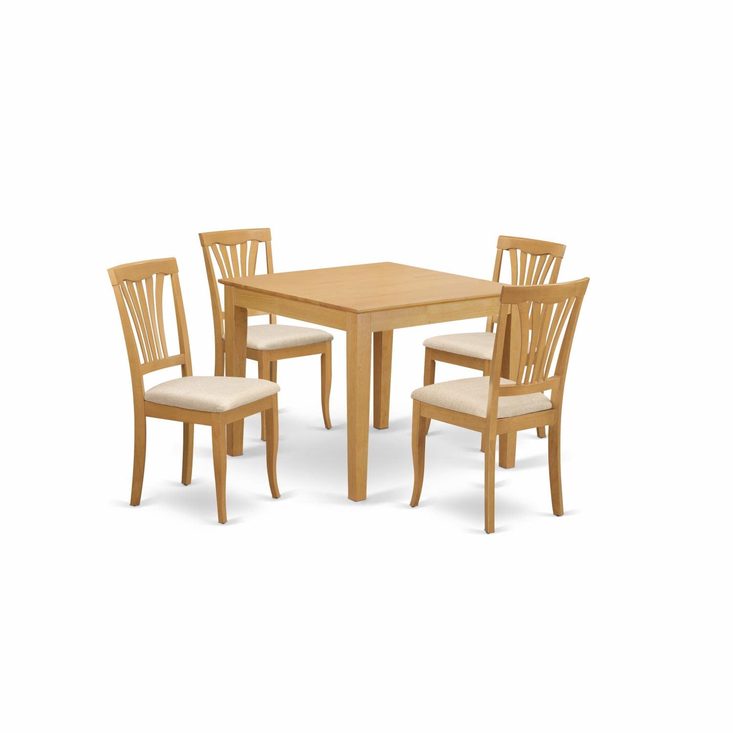 East West Furniture OXAV5-OAK-C 5 Piece Dinette Set