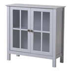 American Furniture Classics Os Home And Office Glass Door Accent And Display Cabinet, Dark Gray Paint
