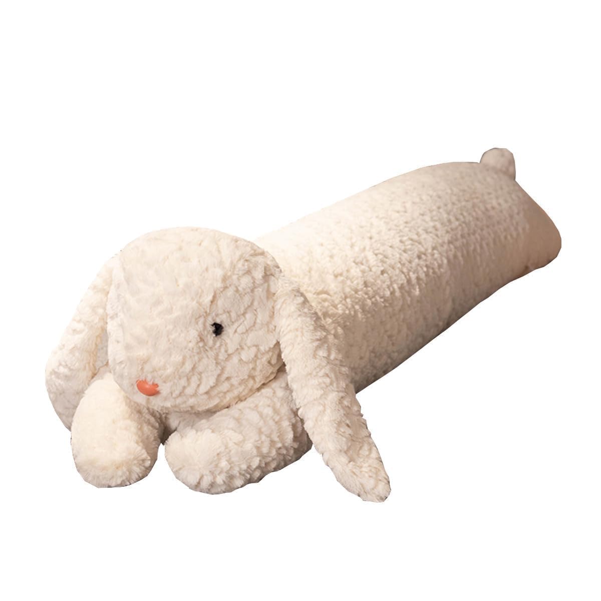 Hofun4U Rabbit Plush Pillow, Rabbit Stuffed Animal, Rabbit Plush Long Body Pillow Gift For Kids Adults (White,47 Inch)