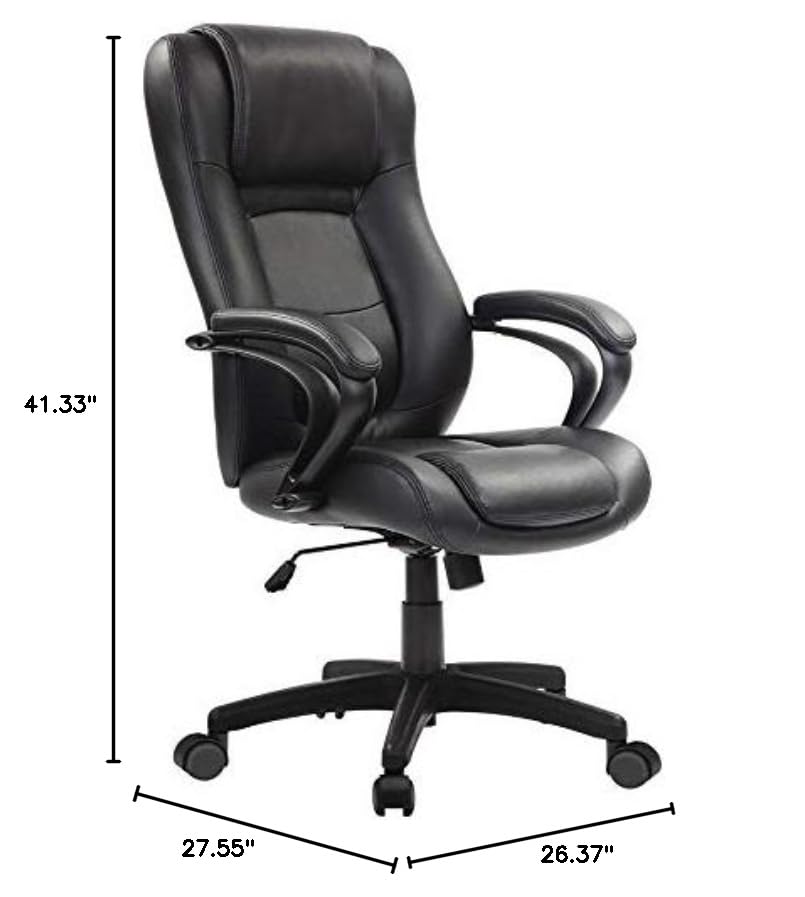 HomeRoots 26.37' x 27.55' x 41.33' Black Leather Chair