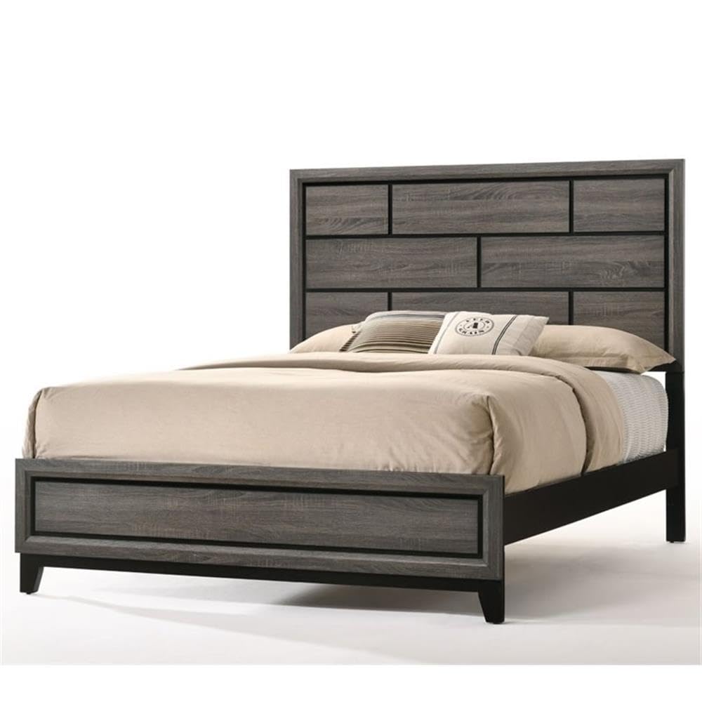 Acme Valdemar Queen Bed In Weathered Gray