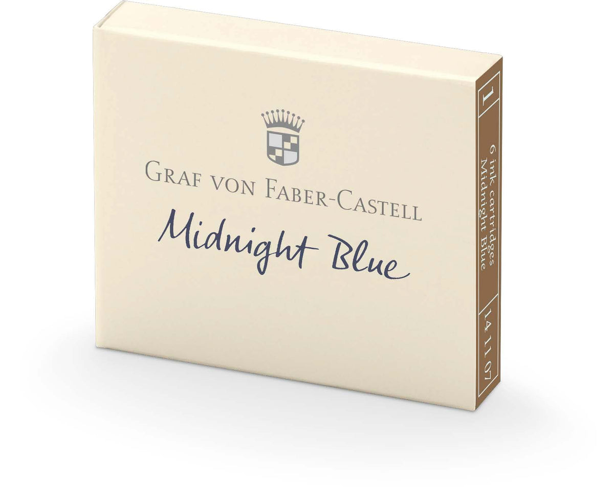 Faber Castell Cartridge Ink Midnight Blue 141107, 6 Count